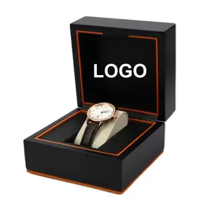 Custom Logo Black Luxury Magnetic Rigid Cardboard Watch Gift Boxes Watch Packaging Box