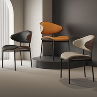 Chaise de salle à manger nordique luxe en bois noir et cuir ensemble de meubles de chambre restaurant chaises de salle à manger modernes pour table à manger