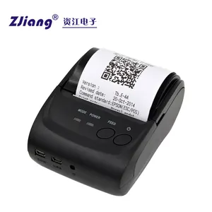 Zjiang 5802 bluetooth imprimante thermique bill 58 mm directement chauffée prend en charge le contrôle du smartphone (bleu US), livré avec un homme anglais