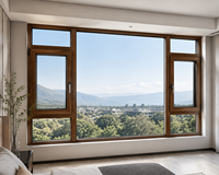 Fenêtre fixe en composite bois-aluminium, triple vitrage isolant, isolation thermique, insonorisation, économie d'énergie, villa de luxe