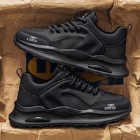 Chaussures pour hommes, baskets décontractées, imperméables, antidérapantes, légères, confortables, semelle plate, couleur unie, toutes assorties, chaussures de sport simples