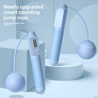 Corde à sauter sans fil intelligente avec compteur numérique, corde lestée réglable pour le fitness en intérieur et la combustion des graisses