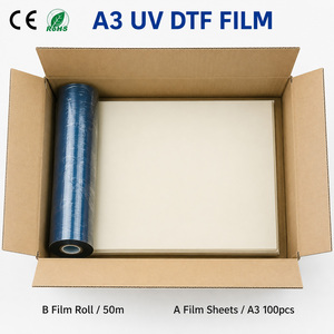Láminas de <span class=keywords><strong>Película</strong></span> A3 UV DTF AB, <span class=keywords><strong>Película</strong></span> de Transferencia de Etiquetas de Cristal de Alto Brillo para Impresión en Tazas, Botellas y Fundas de Teléfono, 100 Unidades - Product Image 1