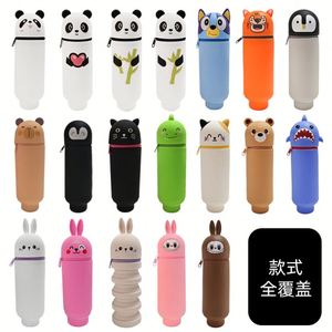 Nouvelle Trousse à Crayons Créative Panda Transfrontalière, Télescopique et Verticale, en Silicone, pour Enfants, Porte-Stylos - Product Image 2