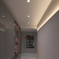 Profilé en aluminium LED pour plafond et mur, éclairage linéaire d'angle supérieur pour couloir, décoration intérieure, profil réflecteur