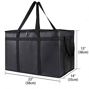 New square 79l Portable Big Pizza Hot Delivery Bags Thickening Food Delivery Motorcycle Aluminum Foil Ice Cream <b>Cooler</b> <b>Box</b> - Product Image 2