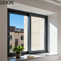 Ventanas Corredizas Panorámicas de Aluminio ZEKIN Hurricane Impact 120 con Rotura de Puente Térmico, Doble Acristalamiento y Persianas Integradas