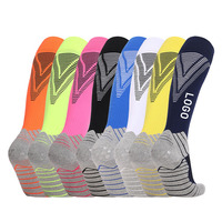 Chaussettes de sport de football antidérapantes à genou, épaisses et rembourrées, pour entraînement, avec grip professionnel OEM