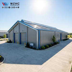 Atelier préfabriqué en métal galvanisé écologique pour garage industriel Durée de vie de 50 ans Certifié ISO9001 Prix d'usine de la marque WZH - Product Image 1