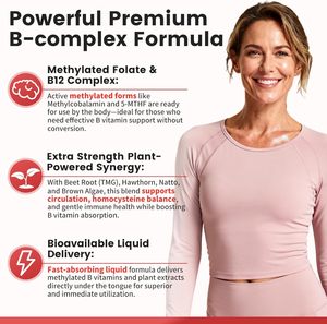 OEM Metilatlanmış B Kompleksi Sıvı Damlaları <span class=keywords><strong>B12</strong></span> Metilkobalamin Folat Vitamin B Kompleksi Sıvı Damlaları B3, B6, Pancar, Alıç ile - Product Image 3