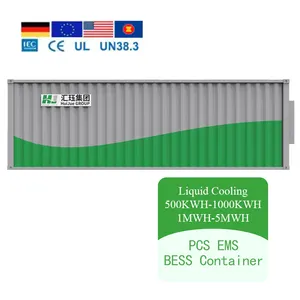 20ft 40ft 1MWh 2MWh Container Energie speicher batterie Mit Flüssigkeits kühlsystem für industrielle Energie lösungen