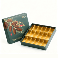 Boîte cadeau de luxe personnalisée pour dattes avec couvercle et base, design biologique de jujubes, emballage extérieur écologique, boîte en papier faite à la main en deux parties