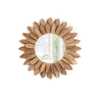 Miroir mural en forme de soleil 12 pouces Décoration rustique en bois de ferme Décoration de pièce