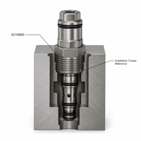 Vanne solénoïde à cartouche hydraulique Shanghai Electric 1K, 2 voies, 2 positions, normalement fermée, à commande directe, à clapet, 210 bars, port 3/4