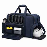 Sac de sport décontracté bleu marine, sac de voyage week-end avec compartiment à chaussures ventilé, bandoulière réglable pour la gym