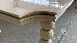 High Quality Custom Antique Modern 8 Seater Dinning <b>Table</b> Set Luxury <b>White</b> Natural Marble <b>Dining</b> <b>Table</b> - Product Image 2