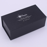 Boîte cadeau de luxe noire magnétique en forme de livre avec logo personnalisé, en carton rigide écologique, finition mate, pour flacon de parfum, avec insert en EVA
