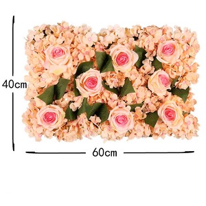 Toile de fond de fleurs artificielles bon marché 60*40cm, vente en gros, fleurs artificielles blanches crème pour la décoration d'événements de mariage - Product Image 2