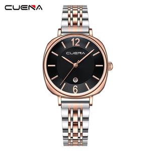 <span class=keywords><strong>Cuena</strong></span> 6055 or rose montre-bracelet de luxe pour fille 30M résistant à l'eau dames date automatique calendrier complet montres de ceinture en acier inoxydable - Product Image 6