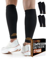 En gros Manchon de compression pour mollet en cuivre blanc pour le basketball, la course à pied, femmes et hommes, soulagement des périostites tibiales