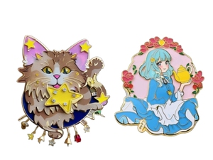 Épinglettes et insignes de logo personnalisé Insigne décoratif à la mode en métal émaillé dur pour vêtements - Product Image 4