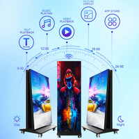 Pantalla LED Plegable Móvil de Alta Calidad de 80 Pulgadas, Pantalla Plegable P1.86 con Soporte de Pie para Publicidad en Centros Comerciales y Ascensores