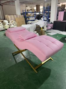 Luxury Pink Lash <b>Bed</b> <b>Set</b> with Half Moon LED Lamp Rolling Cart & Stool for Eyelash Extension Salon - Product Image 6