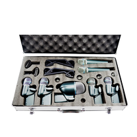 Kit de microphones de batterie dynamiques filaires cardioïdes professionnels PMK-7B 7 pièces en métal pour instruments de musique, studio et scène
