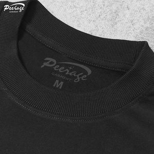 T-Shirt Noir Uni Vierge Personnalisé par le Fabricant à Imprimer, T-Shirt de Sport Homme/Unisexe en Coton Lourd 250 G/m² - Product Image 5