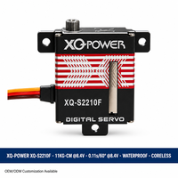 Servomoteur numérique sans noyau étanche ultra-mince 10 mm XQ-S2210F 11 kg avec engrenages en acier inoxydable pour pièces d'avion RC 8,4 V XQ-POWER