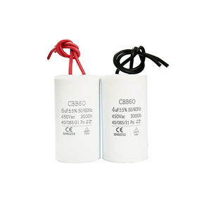 <span class=keywords><strong>Condensateur</strong></span> de démarrage de moteur <span class=keywords><strong>CBB60</strong></span> 4uF-40uF 450V AC, cylindrique, en film polypropylène métallisé, pour pompe de machine à laver - Product Image 1