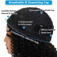 Perruques bouclées sans colle, perruques courtes bouclées sans couture à porter en inversant, perruques mi-longues bouclées 100% cheveux humains, 3 en 1, sans nœuds, cheveux doux