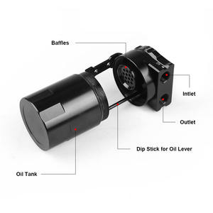 New Car Modification Aluminum Alloy Oil Breather Can with Steel Wool Teflon <b>Tape</b> Two-Hole <b>Exhaust</b> Gas Recovery Can - Product Image 4