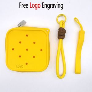 <b>Makeup</b> Bag Multifunctional Dual Strap Silicone Storage Bag, Headphone Data Cable Waterproof square Coin Purse - Product Image 3