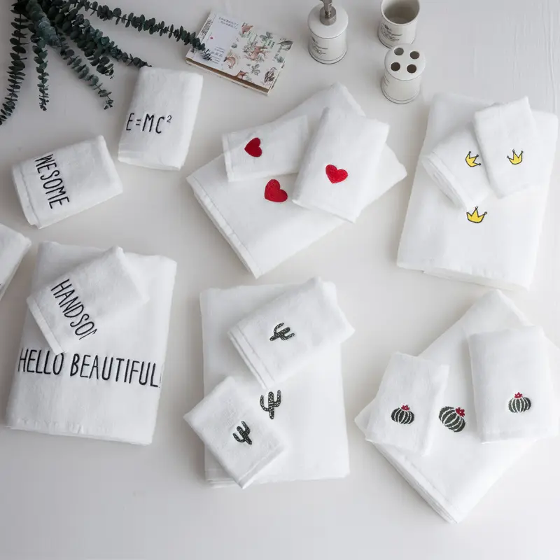 Vente en gros de serviettes de toilette 100% coton avec logo personnalisé Serviettes de toilette personnalisées pour hôtel