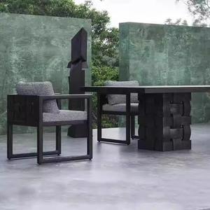 Ensemble de meubles de jardin en teck résistant aux intempéries, table et chaises pour terrasse et jardin - Product Image 4