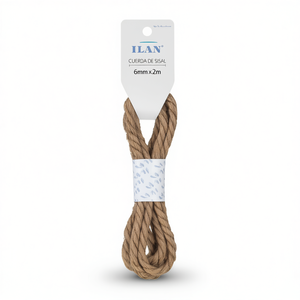Cuerda de Sisal ILAN de 6 mm x 2 m, Cordón de Fibra Natural para Proyectos de Bricolaje - Product Image 2