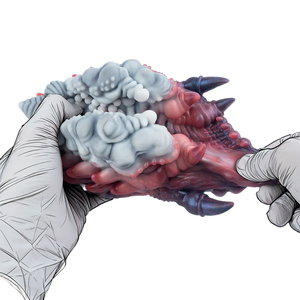 Open-Ended Vibrating Male <b>Masturbator</b> No Channel Monster Pocket Pussy ClamShell shaped Penis Stroker 3D Textured stimulation Toy - Product Image 2