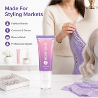 Colle adhésive corporelle en roll-on 30ml 50ml, emballage personnalisé, support marque privée