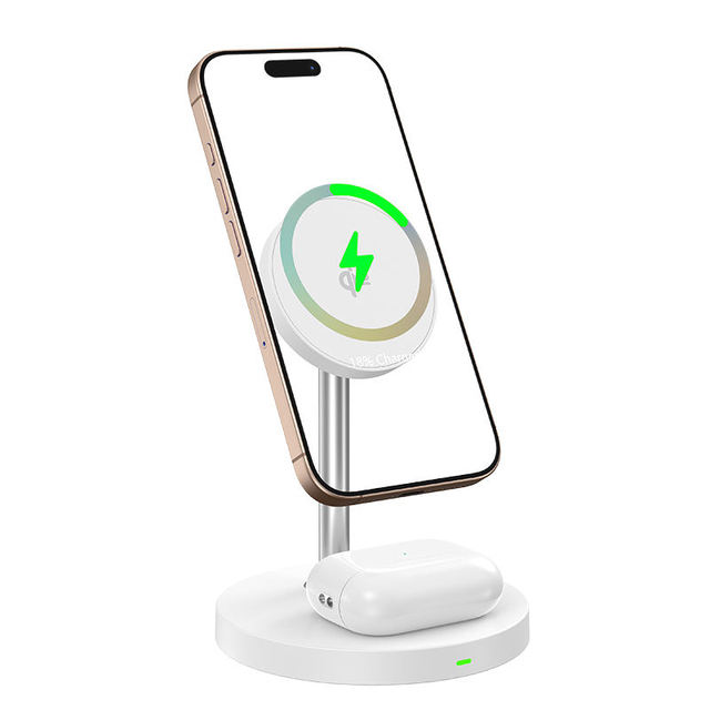 2026 New 15W Magnetic Wireless Fast Charger 2-in-1 with Stand for Phone Portable