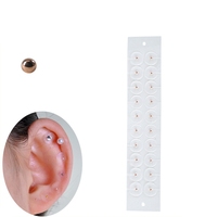 Patchs d'acupuncture auriculaire en cristal coloré, graines d'oreille en or 24 carats, acupuncture auriculaire en cristal