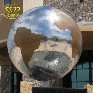 Ornamento de escultura de globo terráqueo de acero inoxidable para exteriores Artesanía de metal soldada a mano con tubo de acero <span class=keywords><strong>Corten</strong></span> - Product Image 2