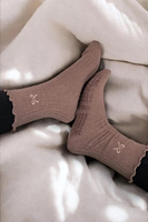 Chaussettes de yoga antidérapantes douces et luxueuses, chaussettes de Pilates à volants, taille unique, 100% coton, chaussettes confortables pour tous les jours