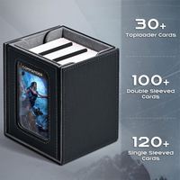 Boîte de rangement pour cartes de jeu FX, porte-cartes en cuir pour cartes TCG avec fenêtre et fermeture magnétique