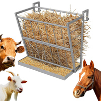 Mangeoire à foin murale en métal JH-Mech, cadre robuste sur mesure, grande capacité de stockage de foin, conception optimisée avec barres espacées