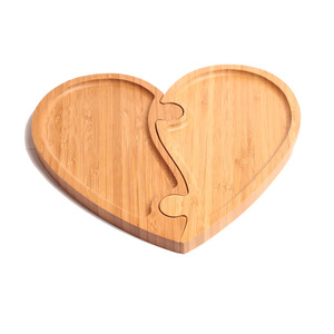 Bandeja de servir en forma de corazón de bambú para frutas y nueces, uso hotelero - Product Image 2