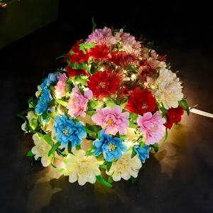 Coronas de Flores Luminosas con Luces LED, Guirnaldas de Peonías para Bodas, Cumpleaños, Mardi Gras, Fiestas - Product Image 1