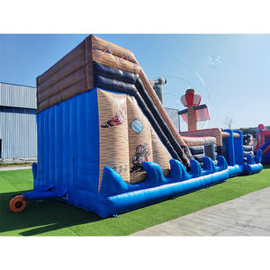 Castillo Inflable con Obstáculos de Barco Pirata, Toboganes Dobles, PVC de Grado Comercial, Capacidad de 500 kg, Pared de Escalada - Product Image 5
