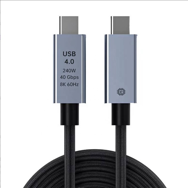 USB4 Type C Cable 40Gbps Data Transfer 240W PD Fast Charging 8K 60Hz Video Display Nylon Braided for Laptop Monitor Projector