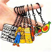 Fabriek Nieuwe Sleutelhangers Custom Design Metalen Sleutelhanger Goud Zilver Sleutel Charmscute Roze Hart Fruit Dier Emaille Logo Sleutelhangers